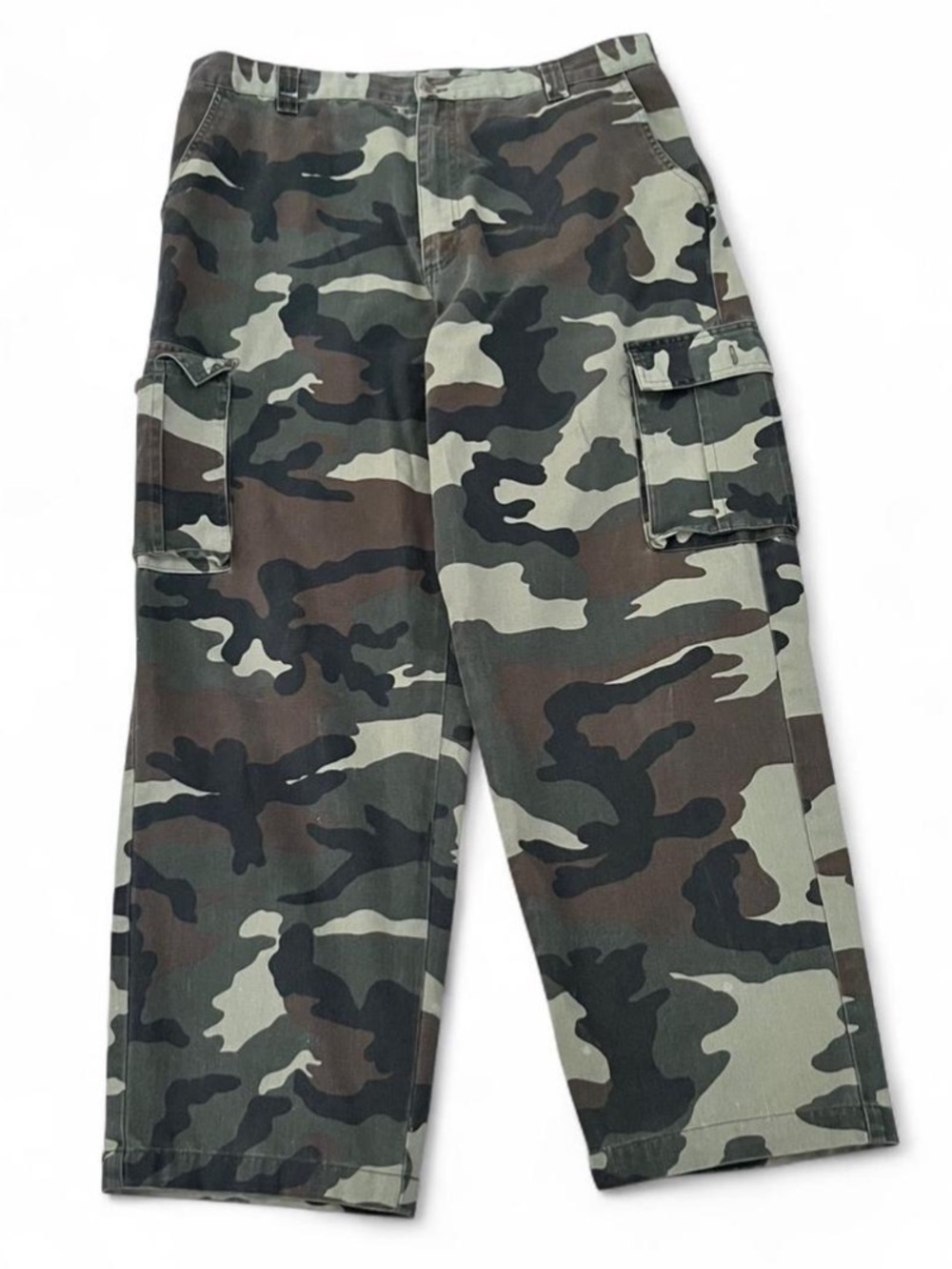 Vintage Big Creek Camouflage Cargo Pants | 90s Woodland Camo Utility 38/30